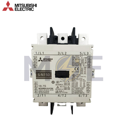 Mitsubishi SN150 AC-3P 2NO+2NC 150A (45kW) 220V | S-N150-150A | كونتكتور