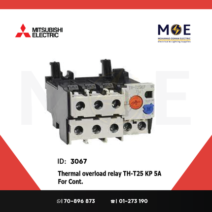 Mitsubishi Thermal Overload Relay TH-T25 KP 5A For Cont. ST21/25/35/50 4-6A | ترميك للكونتكتور