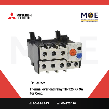 Mitsubishi Thermal Overload Relay TH-T25 KP 9A For Cont. ST21/25/35/50 7-11A | ترميك للكونتكتور