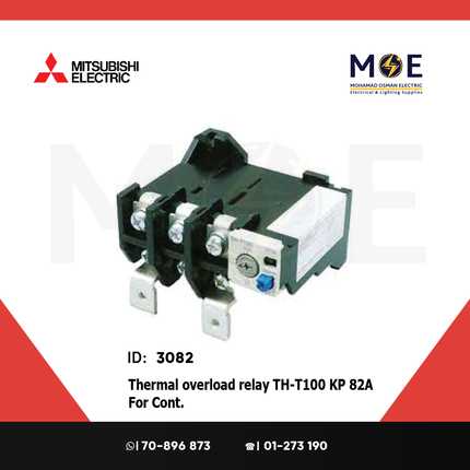 Mitsubishi Thermal Overload Relay TH-T100 KP 82A For Cont. ST80/100 65-100A | ترميك للكونتكتور