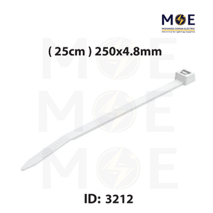 ELEMATIC Cable Tie White ( Natural ) ( 25cm ) 250x4.8mm | 15216 | رباط بلاستيك ابيض