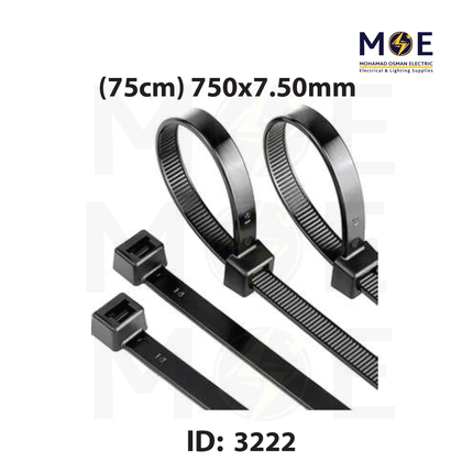 ELEMATIC CABLE Tie Black ( 75cm ) 750x7.50mm | 5333E | رباط بلاستيك اسود