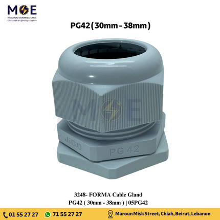 FORMA Cable Gland - PG42 ( 30mm - 38mm ) | 05PG42 | برس اتوب للكابل
