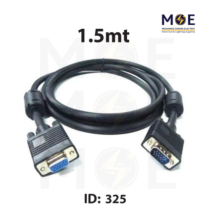 GZ VGA Monitor Cable | VGA Male to VGA Female | 1.5mt | SS5-1110 6FEET | وصلة