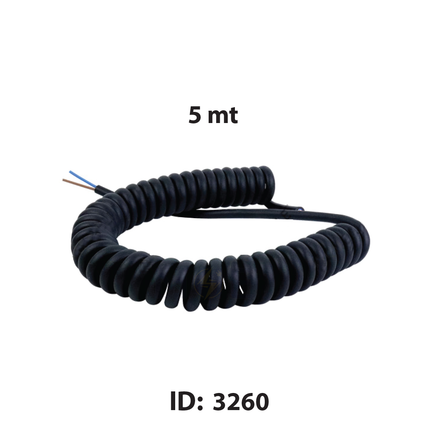 OLAN Spiral Cable BLACK 5mt 2x0.75mm | 90004 | سبيرال كابل رصور اسود