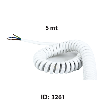 OLAN Spiral Cable WHITE 5mt 3x0.75mm | 90012 | سبيرال كابل رصور ابيض