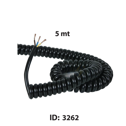 OLAN Spiral Cable BLACK 5mt 3x0.75mm | 90013 | سبيرال كابل رصور اسود