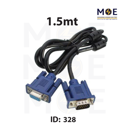 VGA Cable / Monitor Cable | VGA Male to VGA Female | 1.5mt | وصلة