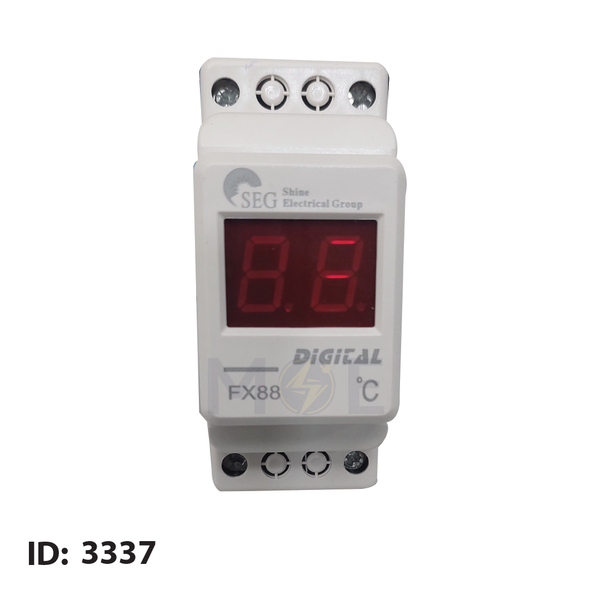 SEG DIN Digital Thermometer -9°C to +99°C 2Module | FX88 | ساعة حرارة على سكة