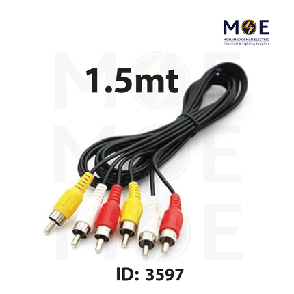 NOVA RCA Cable | AV Cable 3xRCA Male 1.5mt | وصلة