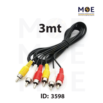 NOVA RCA Cable | AV Cable 3xRCA Male 3mt | وصلة