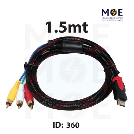 HE HDMI to RCA Male Adapter Cable 1.5mt | HMRM01511 | وصلة تحويلة فيديو