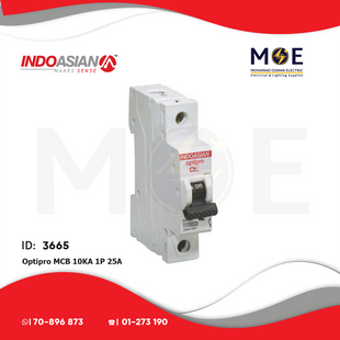 IndoAsian Optipro MCB 10kA 1P 25A | SPC25-811128x | دجنتور كهرباء مفرد - قاطع كهربائي