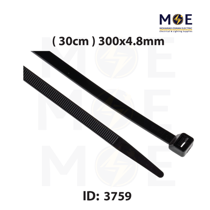 Bandex Cable Tie Black ( 30cm ) 300x4.8mm | CT-300B-4C | رباط بلاستيك اسود
