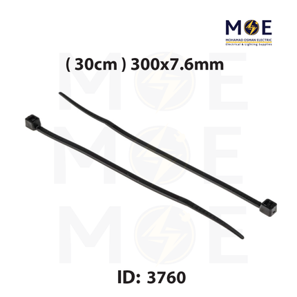 Bandex Cable Tie Black ( 30cm ) 300x7.6mm | CT-300B-7C | رباط بلاستيك عريض اسود