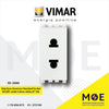 Vimar Arke Euro American Standard Socket SICURY outlet 4.8mm White 2P 16A | 19234.B | بريز امريكي اوروبي امان ابيض