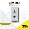 Vimar Plana Euro American Standard Socket outlet Silver 2P 16A 4.8mm | 14233.SL | بريز امريكي اوروبي فضي