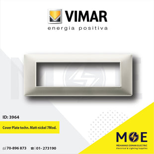 Vimar Plana Cover Plate technopolymer Matt nickel 7module | 14657.21 | بلاك بلاستيك نيكل ناشف