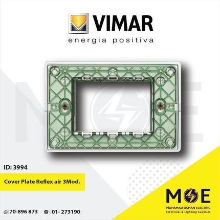 Vimar Plana Cover Plate Reflex air / Transparent 3module | 14653.42 | بلاك رفلكس شفاف