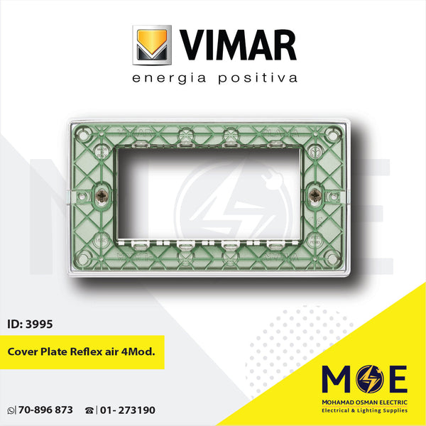 Vimar Plana Cover Plate Reflex air / Transparent 4module | 14654.42 | بلاك رفلكس شفاف