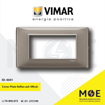 Vimar Plana Cover Plate Reflex ash 4module | 14654.40 | بلاك رفلكس رمادي