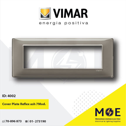 Vimar Plana Cover Plate Reflex ash 7module | 14657.40 | بلاك رفلكس رمادي