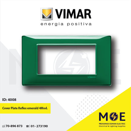 Vimar Plana Cover Plate Reflex emerald 4module | 14654.47 | بلاك رفلكس اخضر غامق
