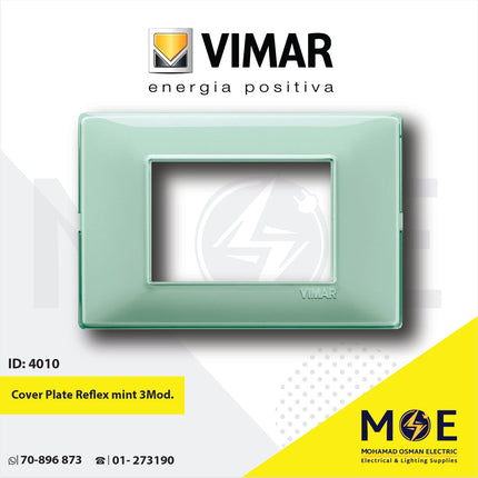 Vimar Plana Cover Plate Reflex mint 3module | 14653.44 | بلاك رفلكس اخضر فاتح
