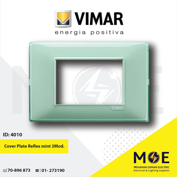 Vimar Plana Cover Plate Reflex mint 3module | 14653.44 | بلاك رفلكس اخضر فاتح