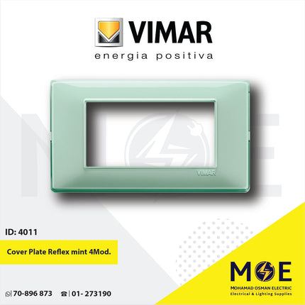 Vimar Plana Cover Plate Reflex mint 4module | 14654.44 | بلاك رفلكس اخضر فاتح