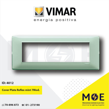 Vimar Plana Cover Plate Reflex mint 7module | 14657.44 | بلاك رفلكس اخضر فاتح