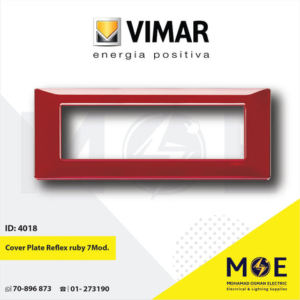 Vimar Plana Cover Plate Reflex ruby 7module | 14657.51 | بلاك رفلكس احمر