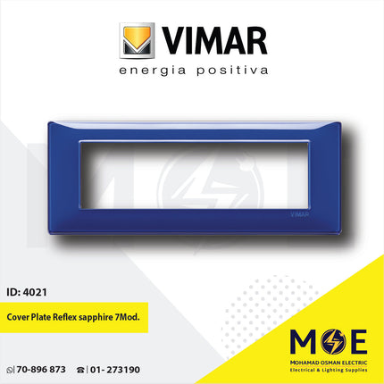 Vimar Plana Cover Plate Reflex sapphire 7module | 14657.50 | بلاك رفلكس كحلي