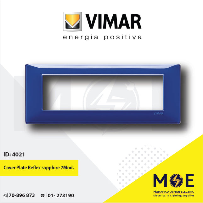 Vimar Plana Cover Plate Reflex sapphire 7module | 14657.50 | بلاك رفلكس كحلي