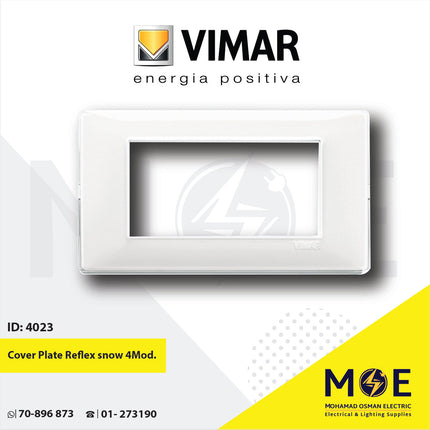 Vimar Plana Cover Plate Reflex snow 4module | 14654.41 | بلاك رفلكس ابيض ثلجي