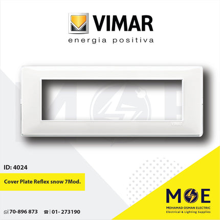 Vimar Plana Cover Plate Reflex snow 7module | 14657.41 | بلاك رفلكس ابيض ثلجي