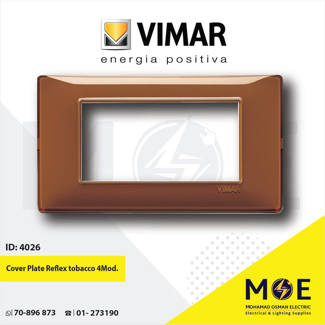 Vimar Plana Cover Plate Reflex tobacco 4module | 14654.49 | بلاك رفلكس بني
