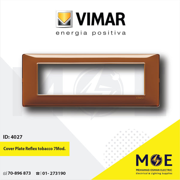 Vimar Plana Cover Plate Reflex tobacco 7module | 14657.49 | بلاك رفلكس بني
