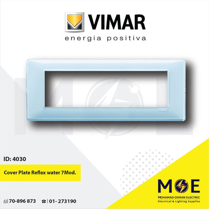 Vimar Plana Cover Plate Reflex water 7module | 14657.45 | بلاك رفلكس ازرق مائي