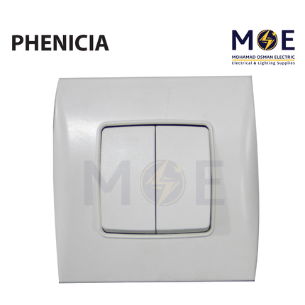 STIEL Neodo Phenicia Double american wall Switch Domino (55) 1P 10A | 3201/VV | مفتاح مجوز دومينو