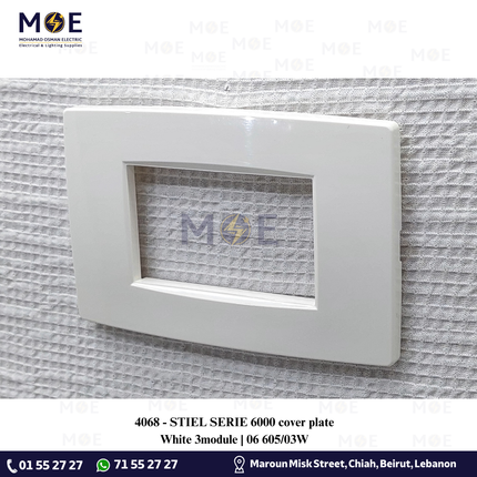 STIEL SERIE 6000 cover plate White 3module | 06 605/03W | بلاك مثلث ابيض