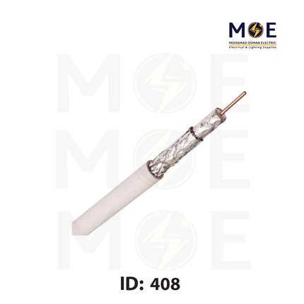 MEC coaxial cable RG6 White 128s 75 OHM R100yd | كابل كوكسيال ابيض