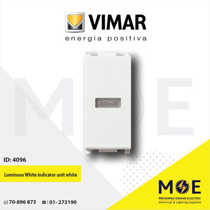 Vimar Plana Luminous White indicator unit White | 14386.B | لمبة اشارة ابيض