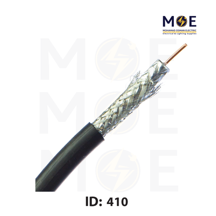 MEC coaxial cable RG6 Black 128s 75 OHM R300yd | كابل كوكسيال اسود