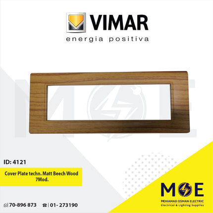 Vimar Plana Cover Plate technopolymer Matt Beech Wood 7module | E14657.08CP163M | بلاك بلاستيك زان ناشف