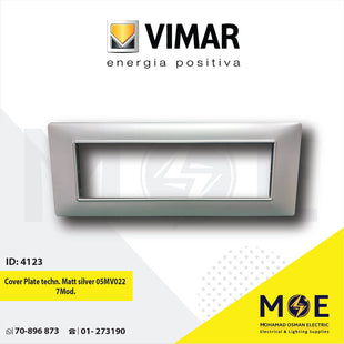 Vimar Plana Cover Plate technopolymer Matt Silver 05MV022 7module | E14657.05MV022 | بلاك بلاستيك فضي ناشف