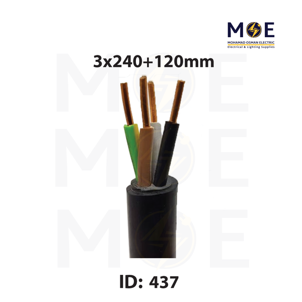 Liban Cables Power Cable Multi Core 600/1000V Black+N | NYY 3x240+120mm | كابل قوة اسود مع نتر