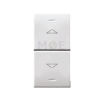 Ave SPA Domus 2Way Center Off Push Button 1P 10A White 1module | 441053 | مفتاح كباس ستور مع زر ايقاف في الوسط ابيض