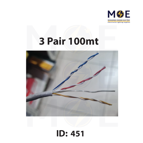 Liban Cables Indoor Telephone Cable 3 Pair 100mt | LIBTEL 3x2x0.5mm | كابل تلفون مبروم