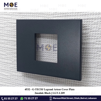 G-TECH/ Legrand Arteor Cover Plate 2module Black | LGT-L209 | بلاك مجوز اسود